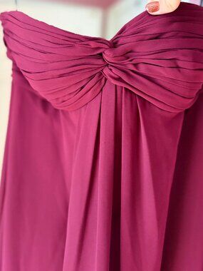 Bill Levkoff 479 Pleat Twist Bridesmaid Dress Size 12 Berry/Wine